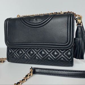 Tory Burch Black Fleming Leather Crossbody